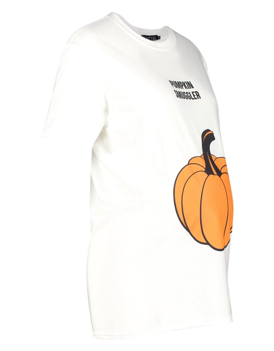 Maternity 'Pumpkin Smuggler' Halloween T-Shirt - white - 1