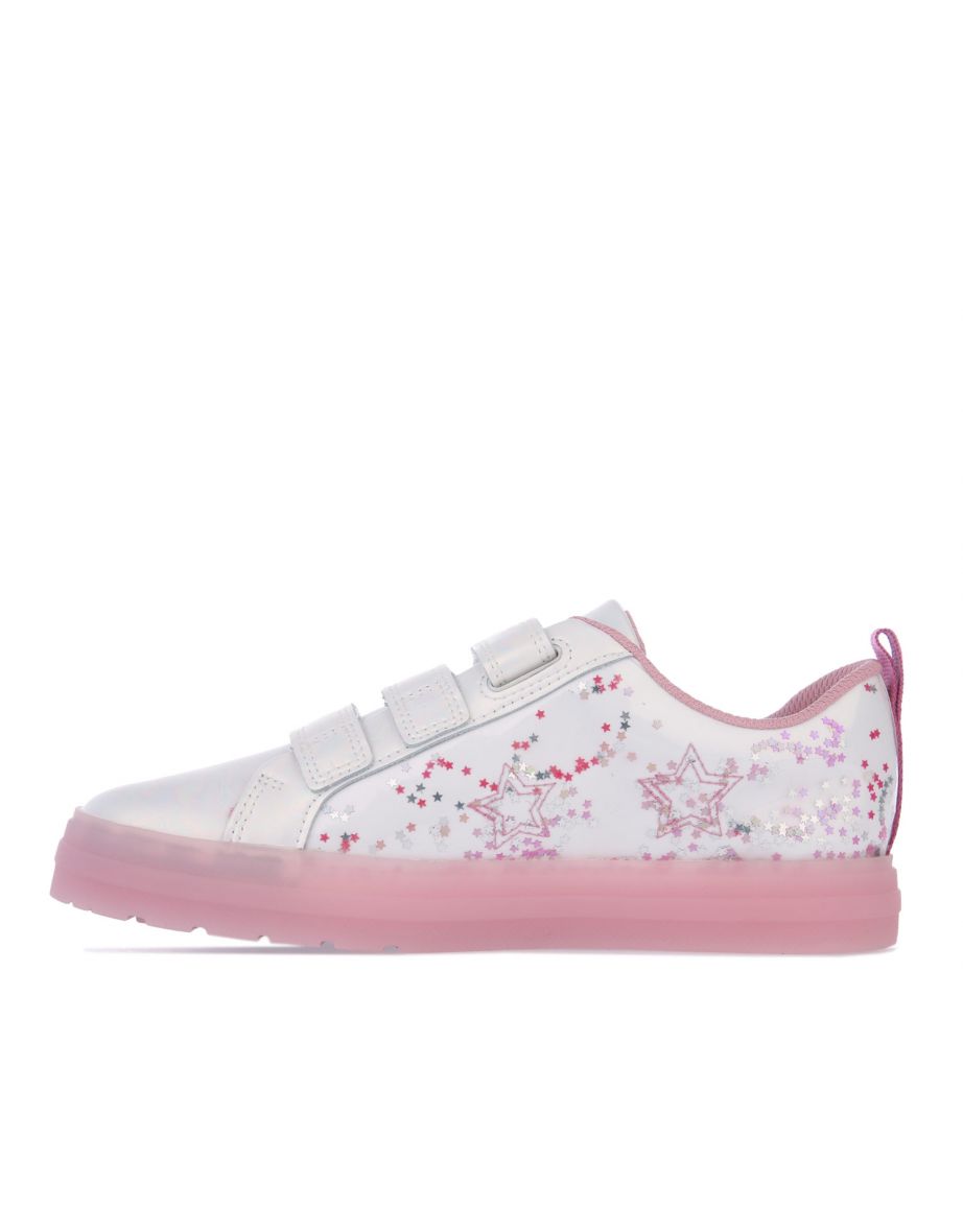 Girl's Clarks Children Nova Glitter Trainers in Silver - 5