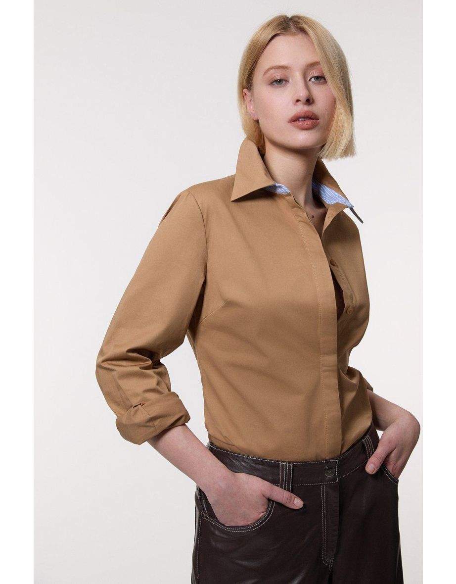 Cotton Contrast Tailored Shirt