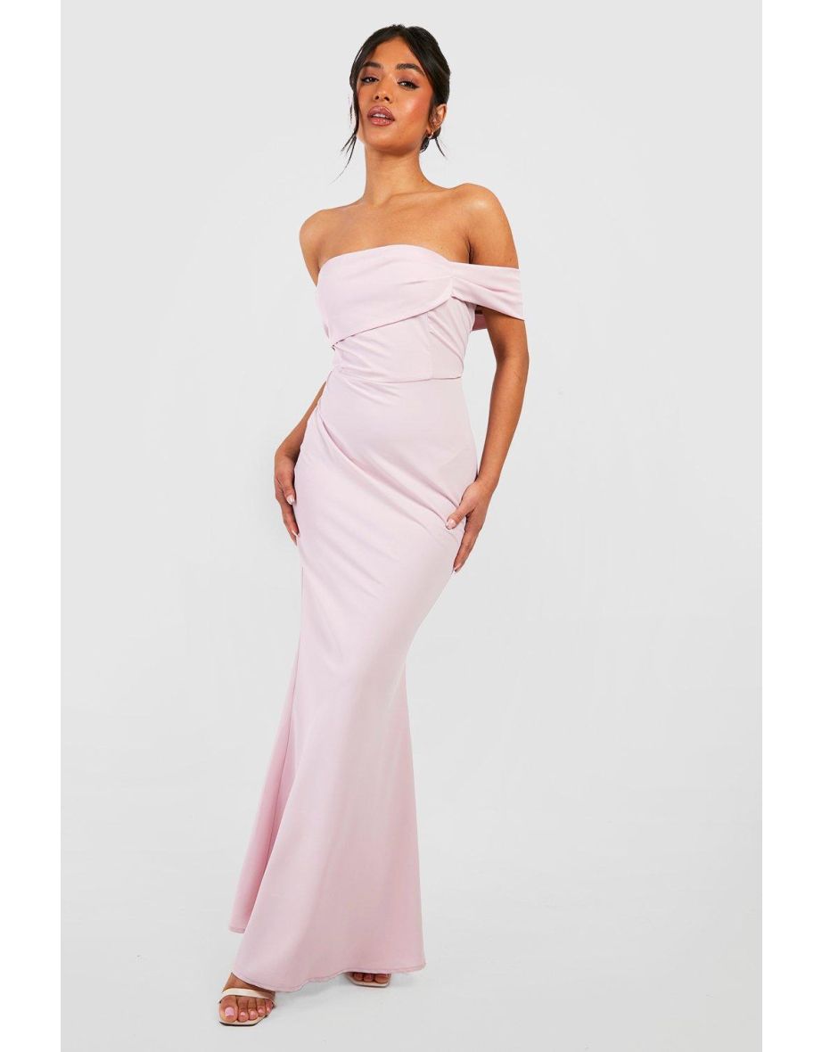 Shop Petite Bridesmaid Off The Shoulder Maxi Dress blush Online in Oman VogaCloset