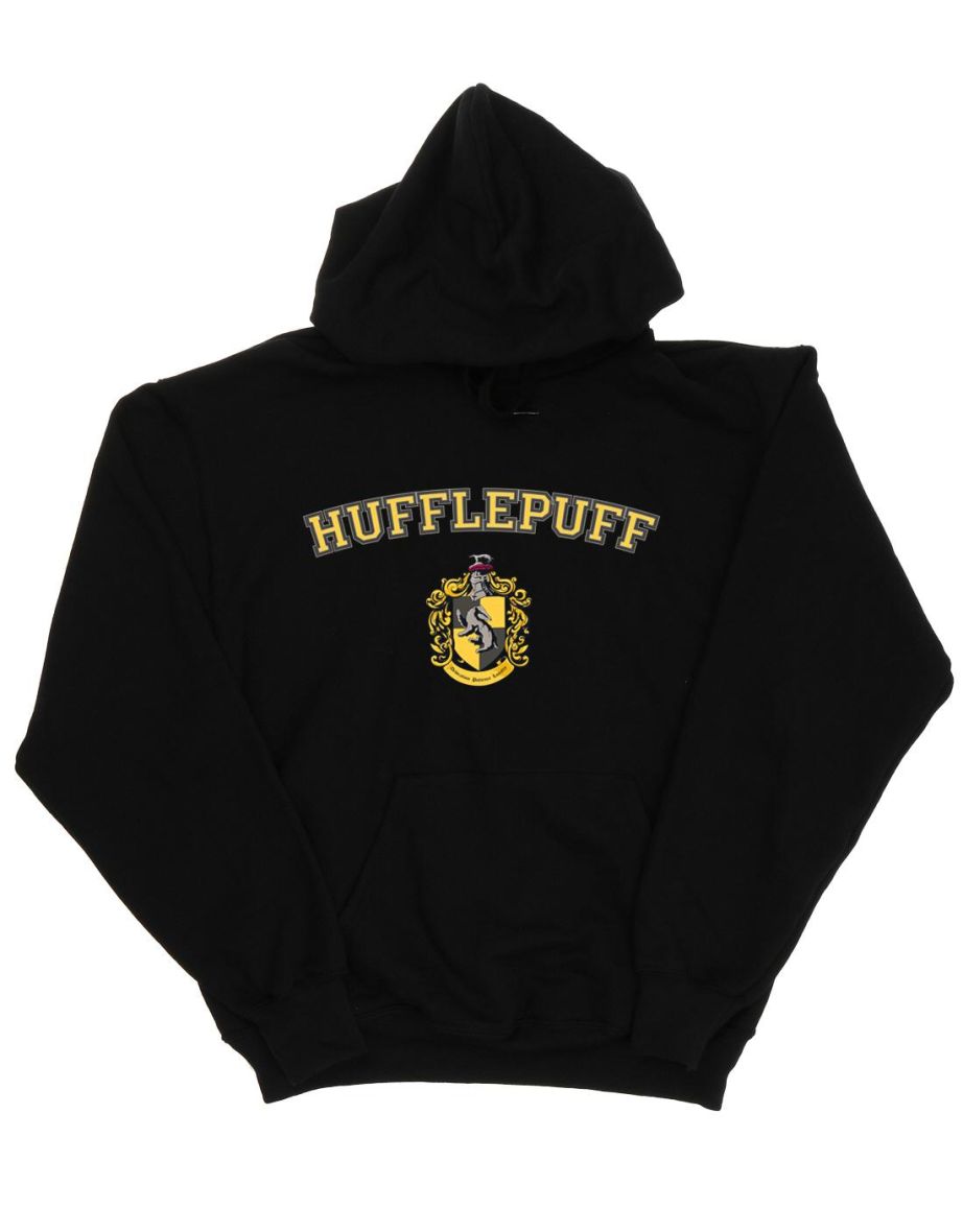 Harry Potter Girls Hufflepuff Crest Hoodie - Black - 1