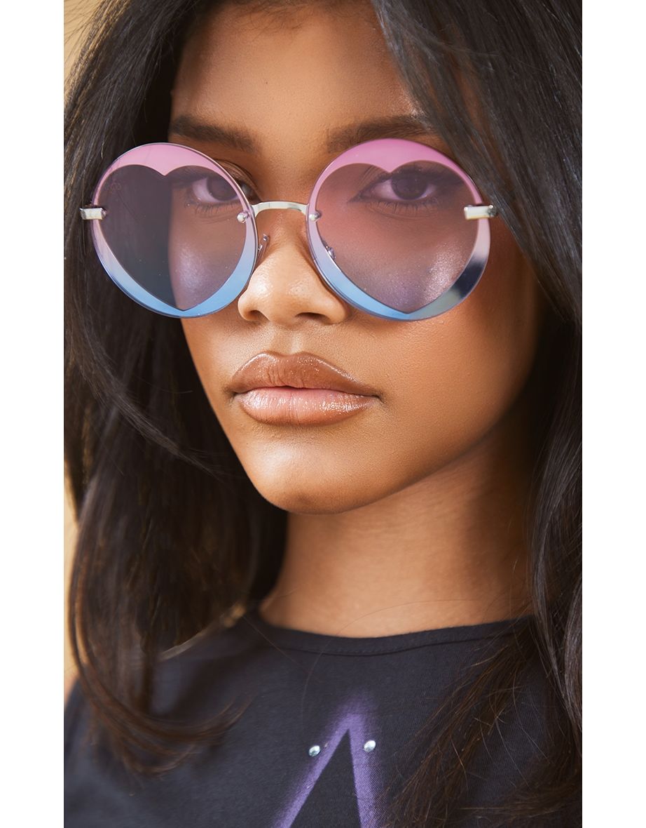 Round store heart sunglasses