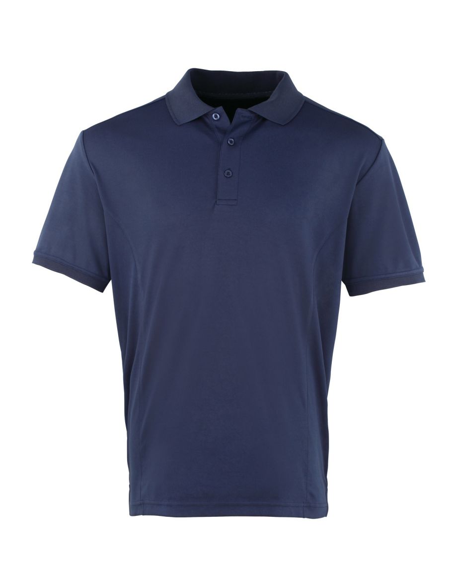 Premier Mens Coolchecker Pique Short Sleeve Polo T-Shirt - Navy