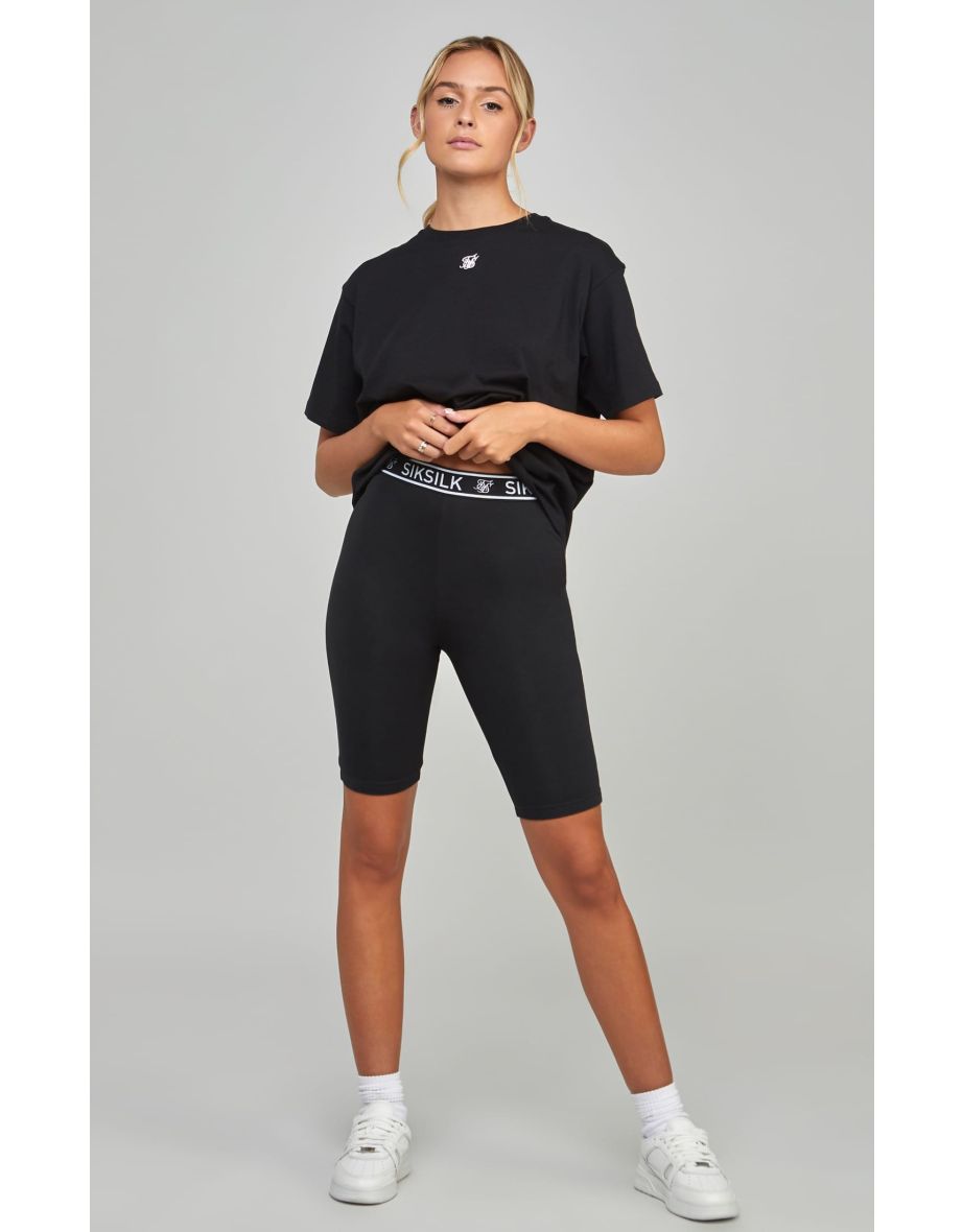Women's SikSilk Essentials Tape Cycle Shorts in Black