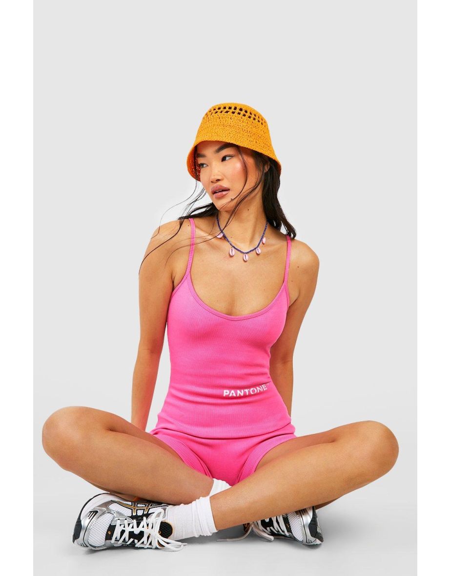 Pantone Ribbed Unitard - neon-pink - 3