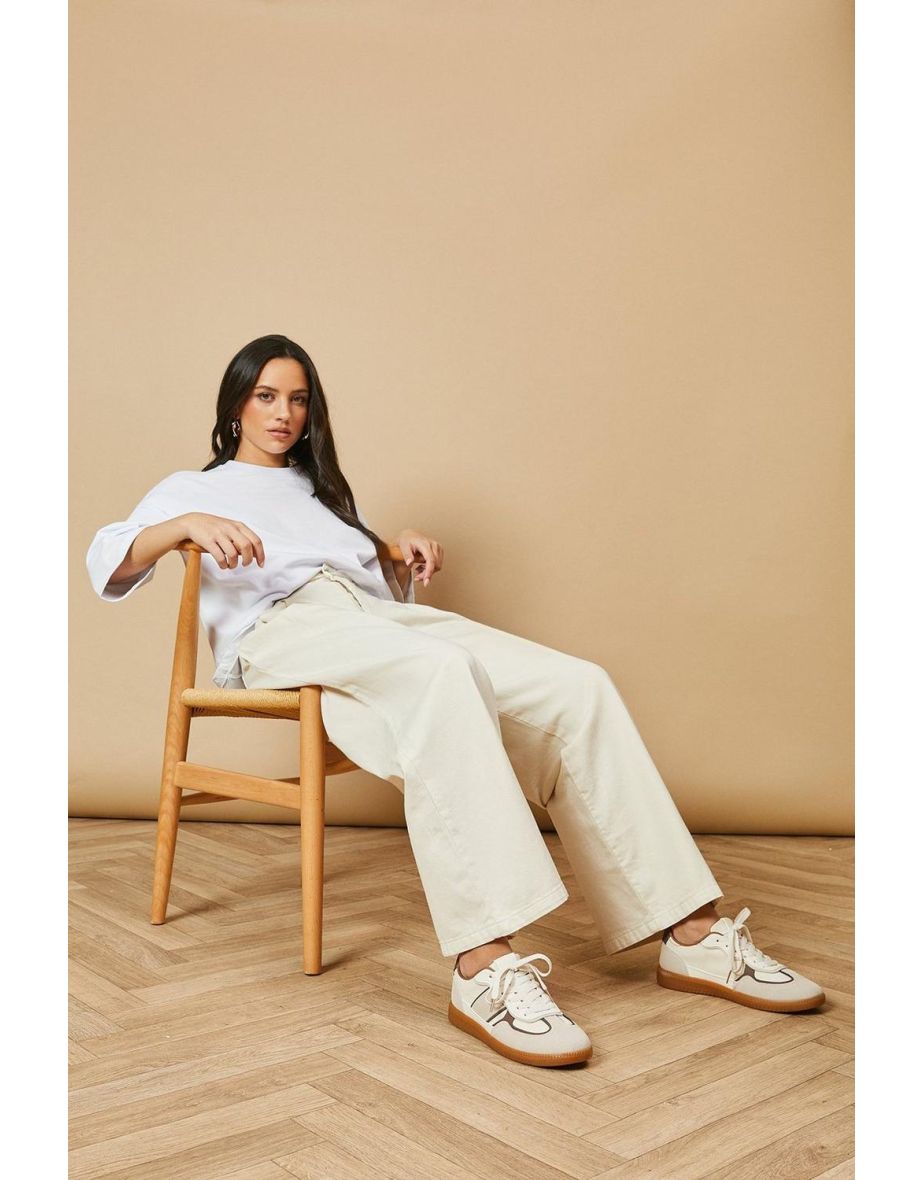 Delcie Suede Side Stripe Lace Up Trainers