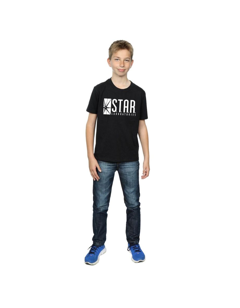 DC Comics Boys The Flash Star Labs T-Shirt - Black - 3