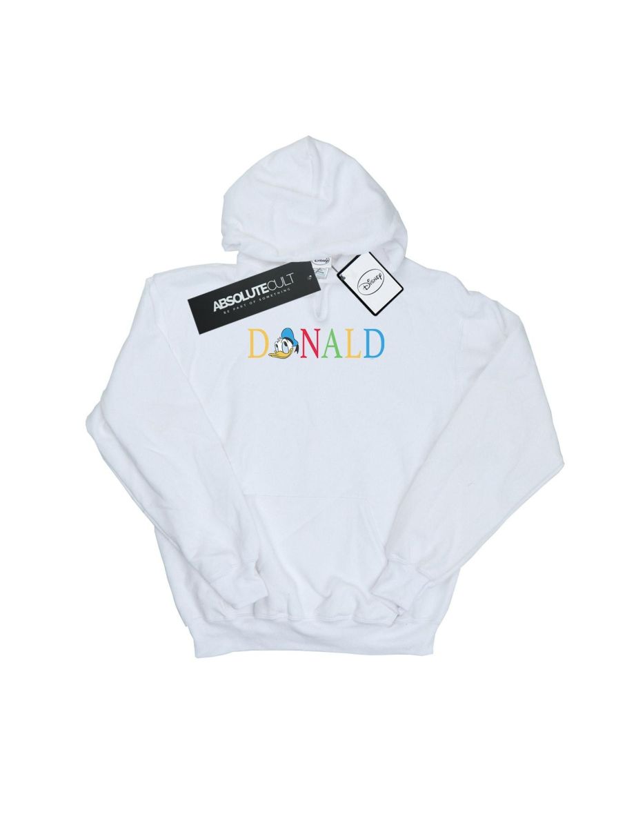 Disney Girls Donald Duck Letters Hoodie - White