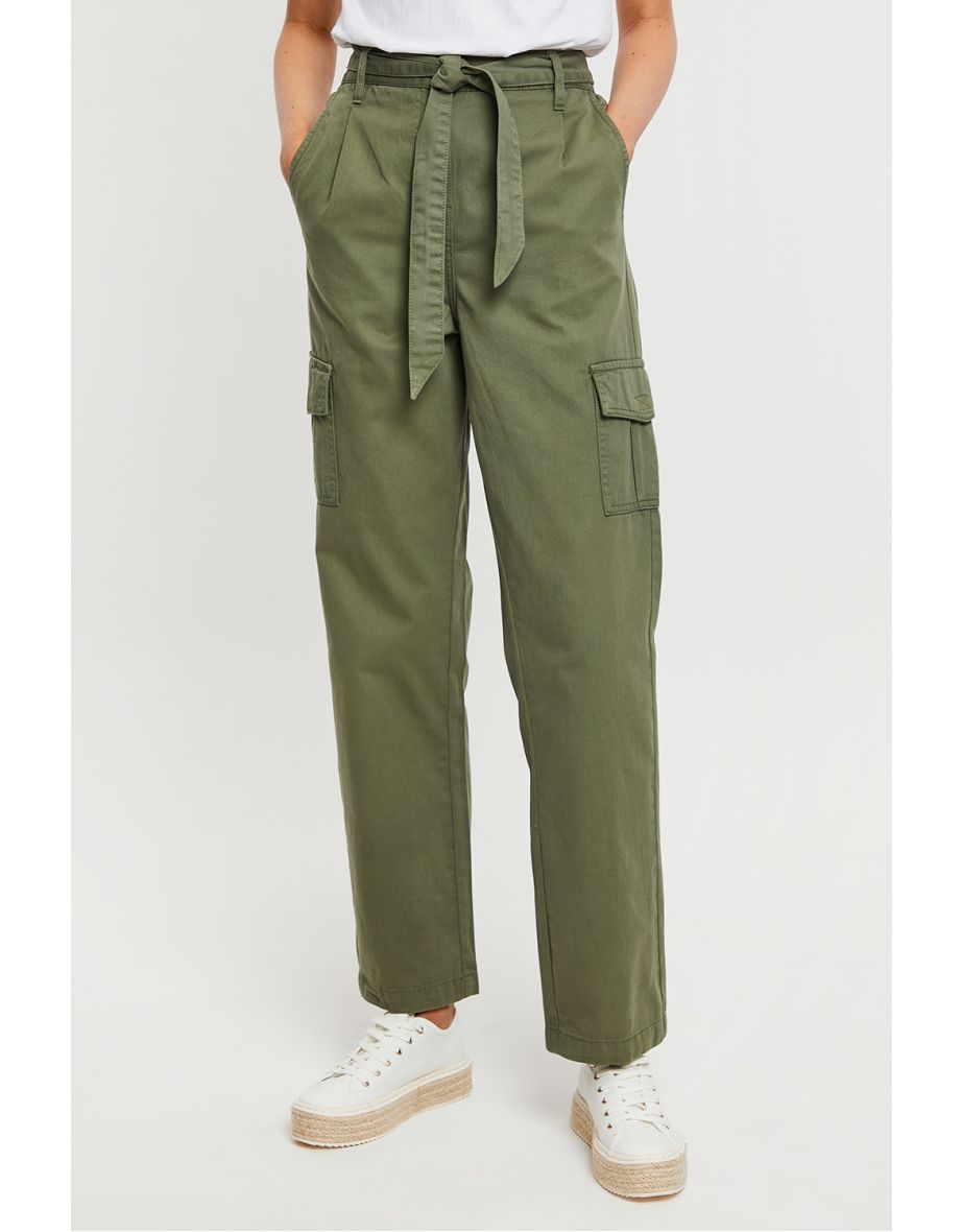 Threadbare cargo sale trousers