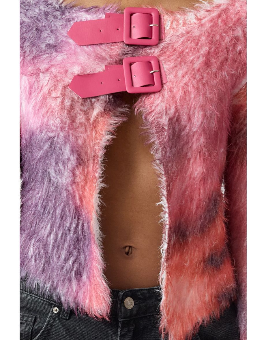 Pink Crop Soft Texture Knit Cardigan - 4