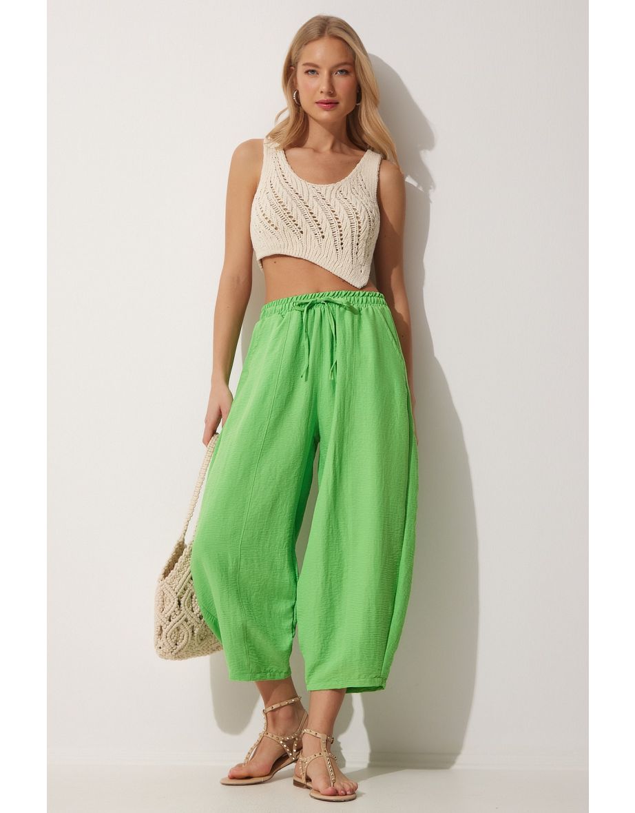 Happiness İStanbul Green Wide-Leg Trousers