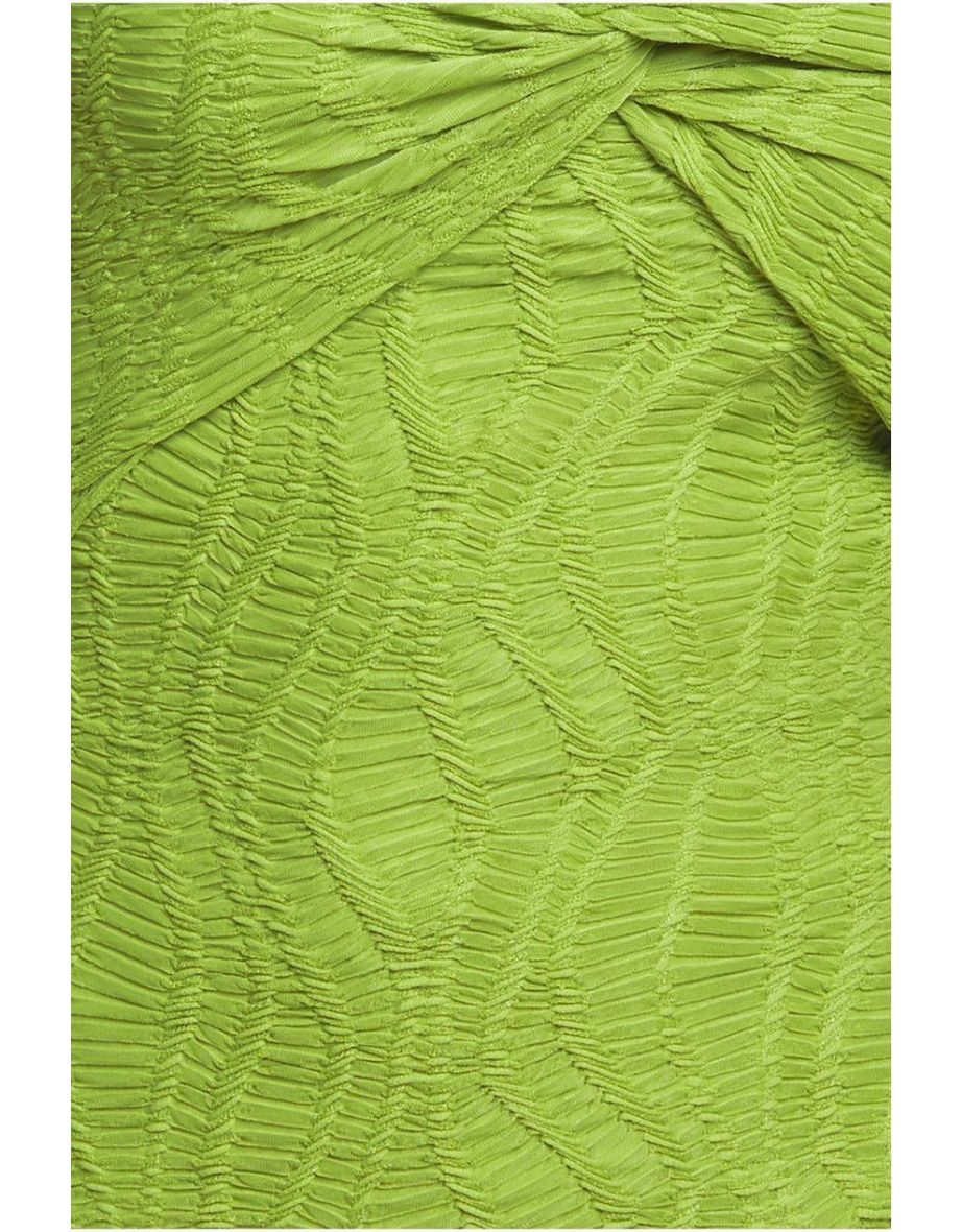 Goddiva Front Knot Twist Maxi Dress - Lime - 4