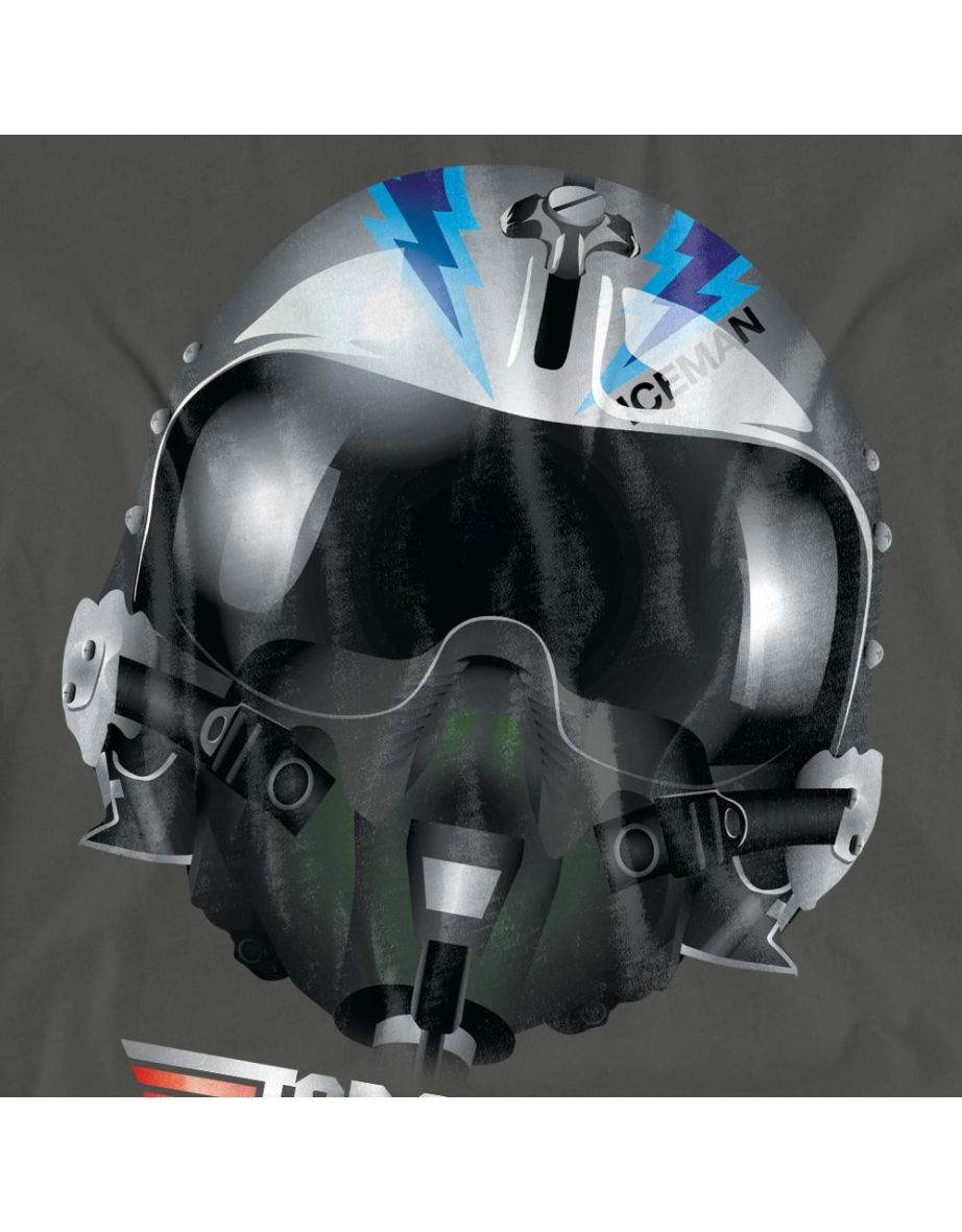 Top Gun Unisex Adult Iceman Helmet T-Shirt - Charcoal - 3