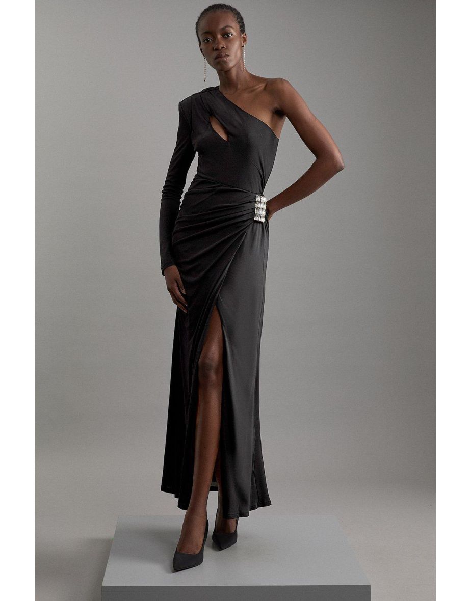 Premium Viscose Jersey Hardware Maxi Dress