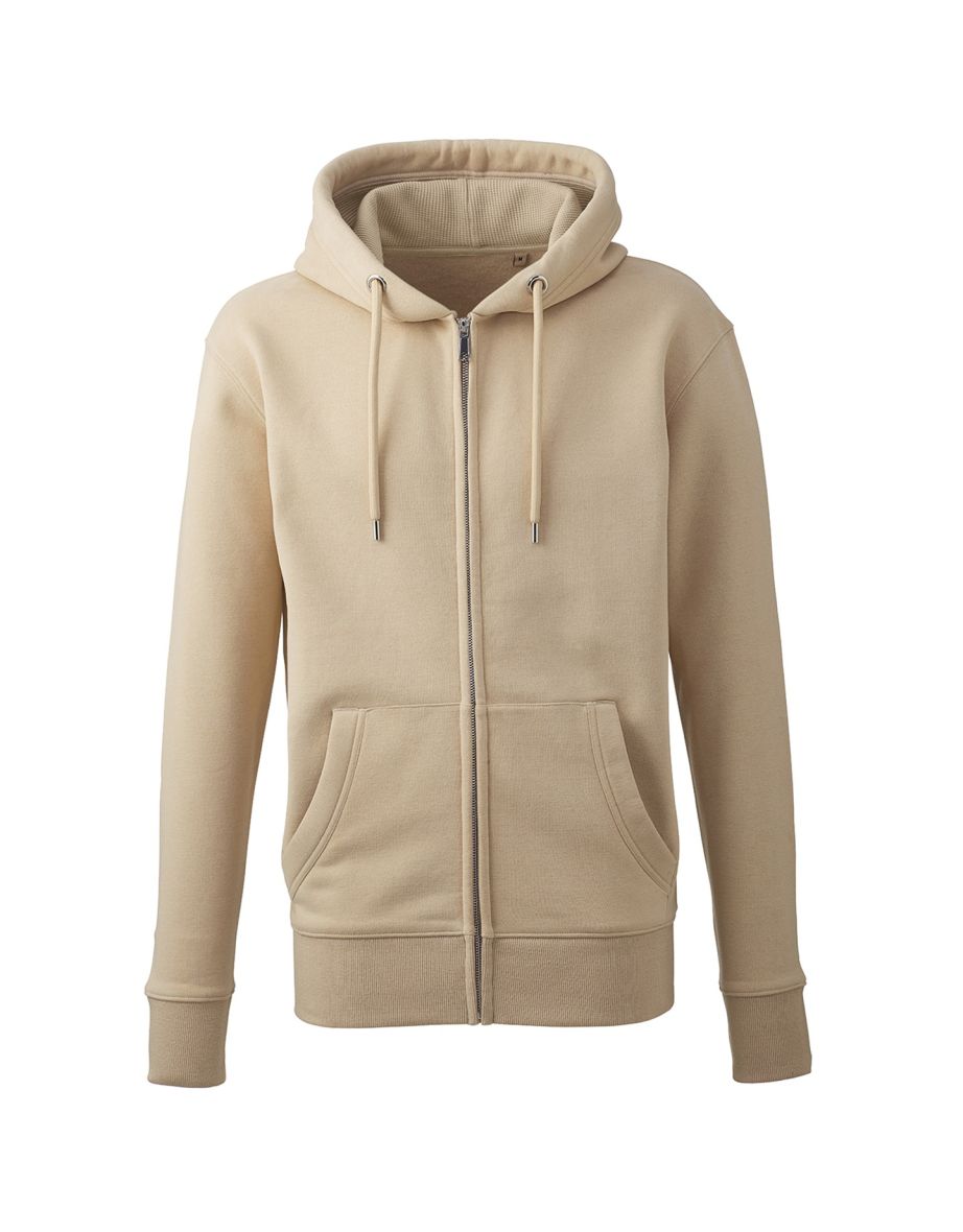 Anthem Mens Organic Full Zip Hoodie - Desert Sand