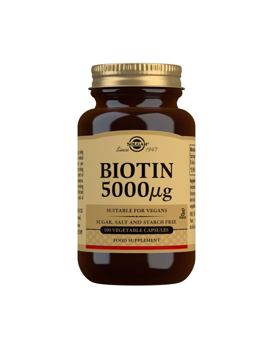 Solgar Biotin 5000 µg Vegetable Capsules - Pack of 100