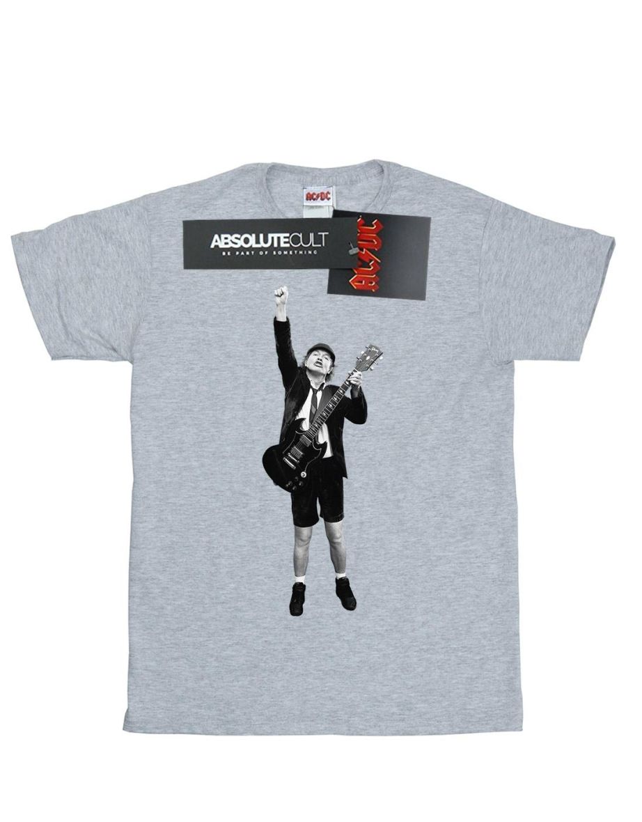 AC/DC Mens Angus Young Cut Out T-Shirt - Sports Grey