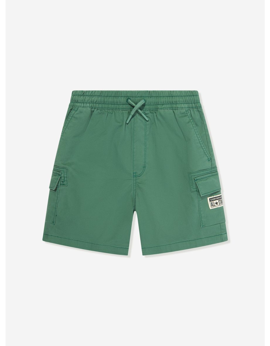 Boys Lifestyle Woven Cargo Shorts in Green