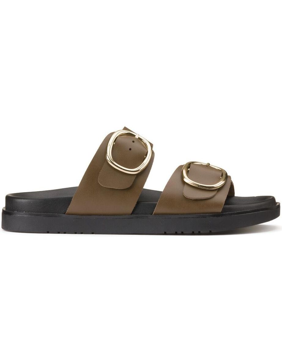 Les Signatures - Leather Double Buckle Mules