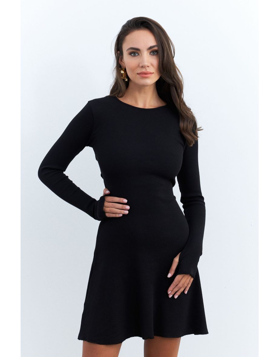 Women's Black Tie Camisole Mini Dress