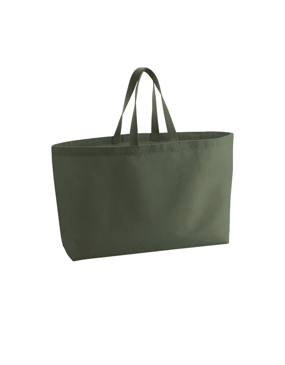 Westford Mill Canvas Oversized Tote Bag - Olive Green