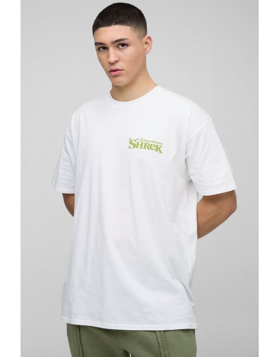 Oversized Shrek License Print T-Shirt - white