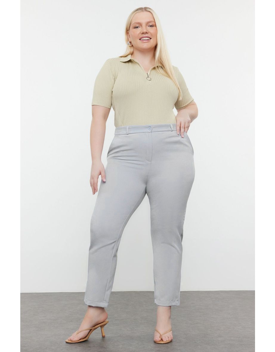 Plus size slim leg trousers best sale