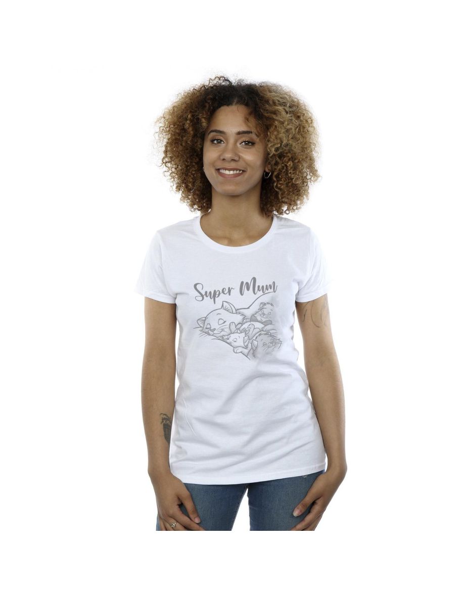 Disney Womens/Ladies The Aristocats Marie Super Mum Cotton T-Shirt - White