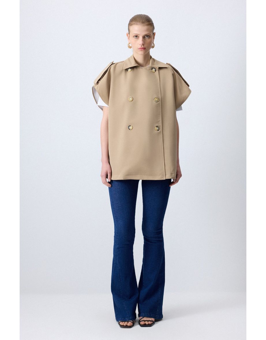 DOUBLE-BREASTED TRENCH VEST - 3