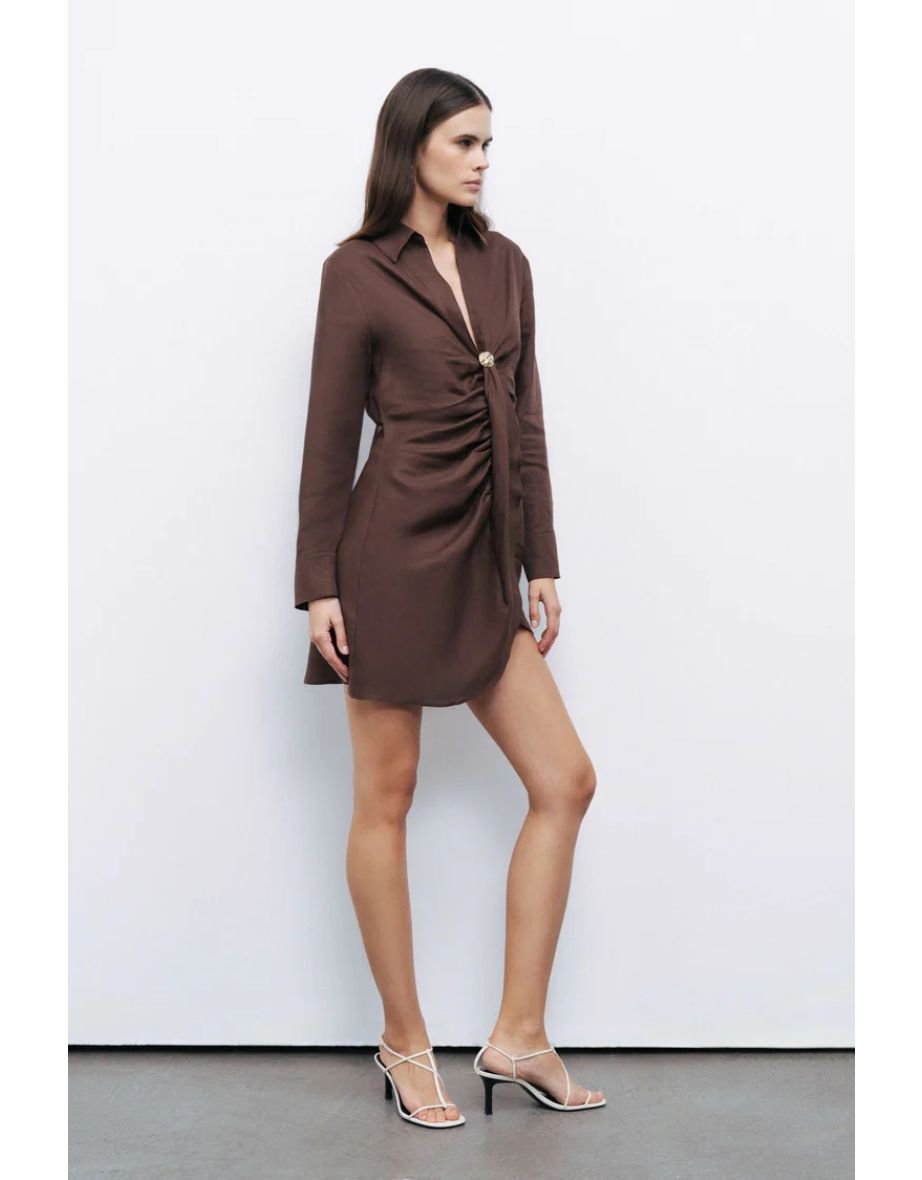 Mini Dress with Accessory Detail - 8