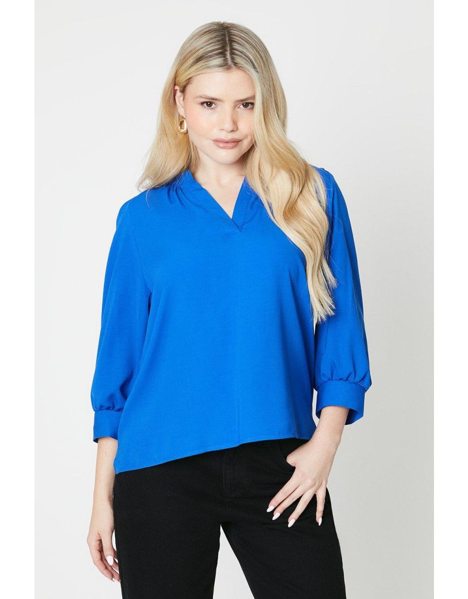 Dorothy Perkins Bright Blue Ruched Shirt