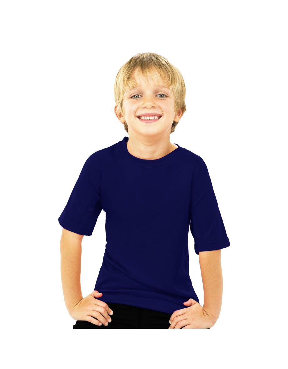 Spiro Childrens Boys Performance Aircool T-Shirt - Navy - 2