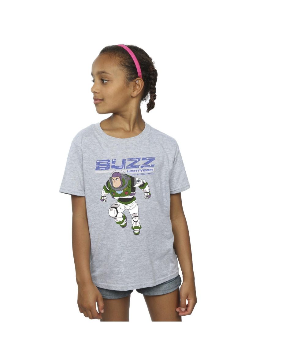 Disney Girls Lightyear Buzz Jump To Action Cotton T-Shirt - Sports Grey