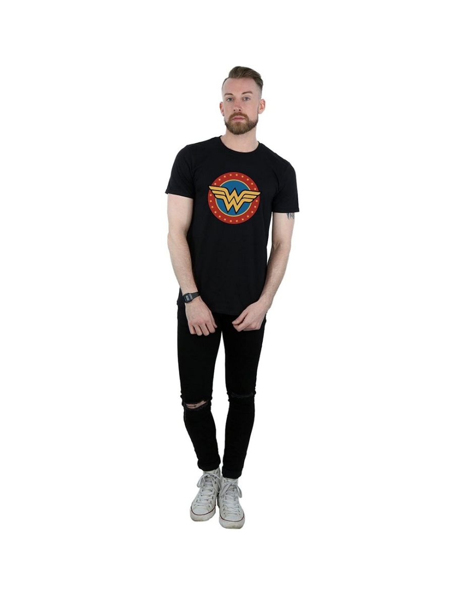 Wonder Woman Mens Logo Cotton T-Shirt - Black - 2