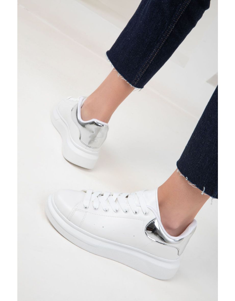 White-Silver Women's Sneaker