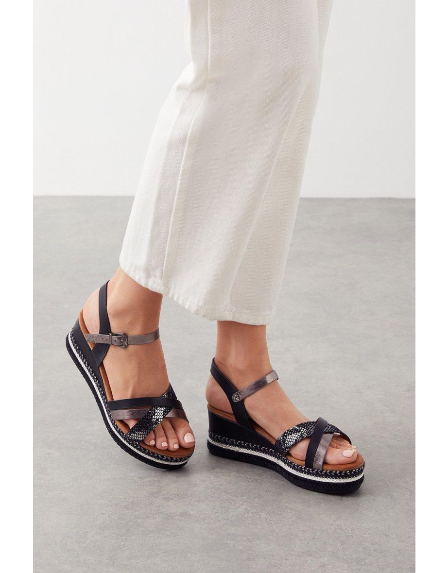 Good For The Sole: Wide Fit Amber Wedge Sandals