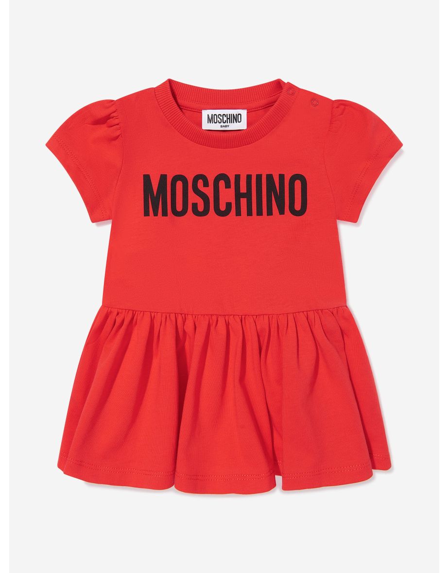 Baby Girls Logo Skater Dress in Red