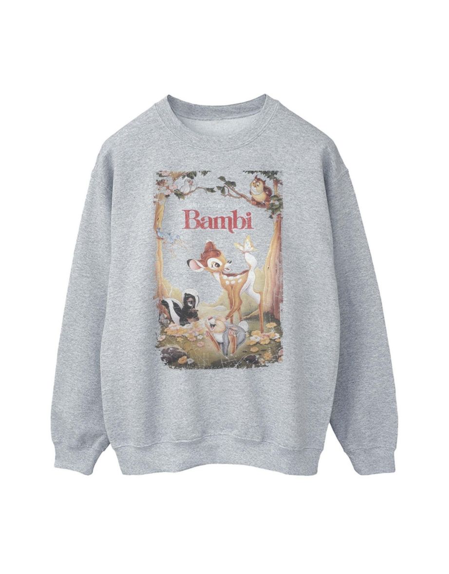 Bambi Womens/Ladies Poster Sweatshirt - Heather Grey - 3