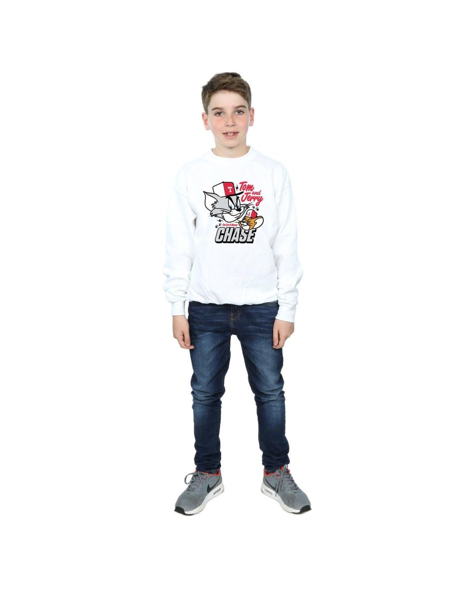 Tom And Jerry Boys Cat & Mouse Chase Sweatshirt - White - 3