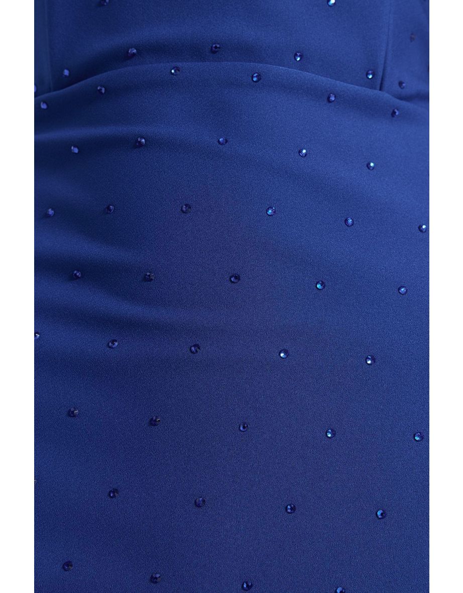 Navy Strapless Bodycon Midaxi Dress - 5