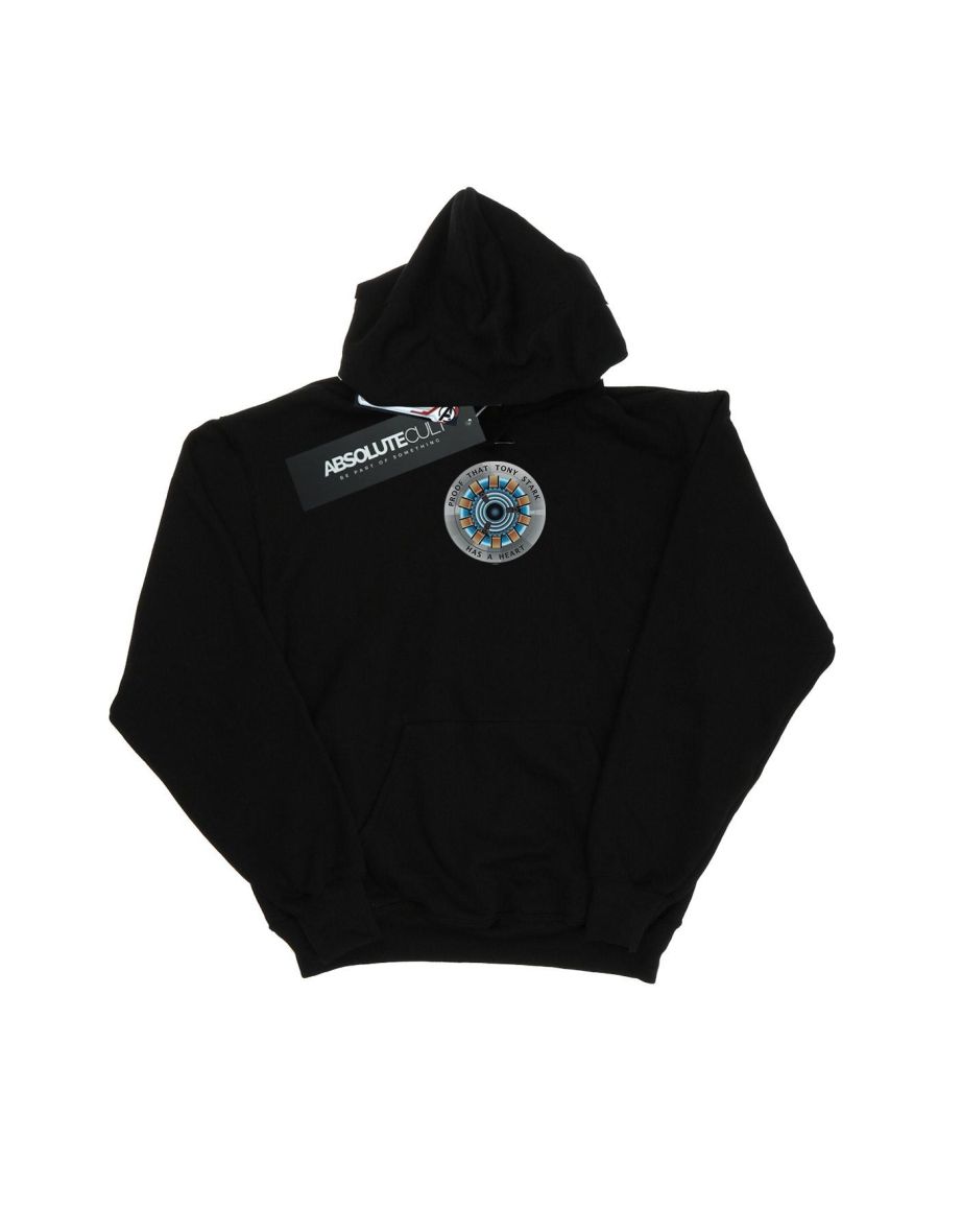 Marvel Boys Avengers Endgame Tony Stark Heart Hoodie - Black