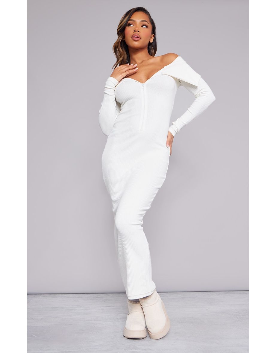 Fold over hotsell bardot dress