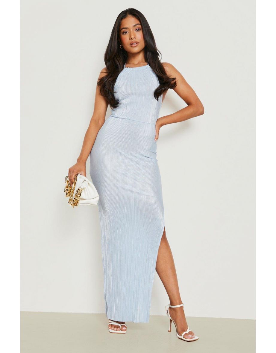 Petite thigh shop split maxi dress