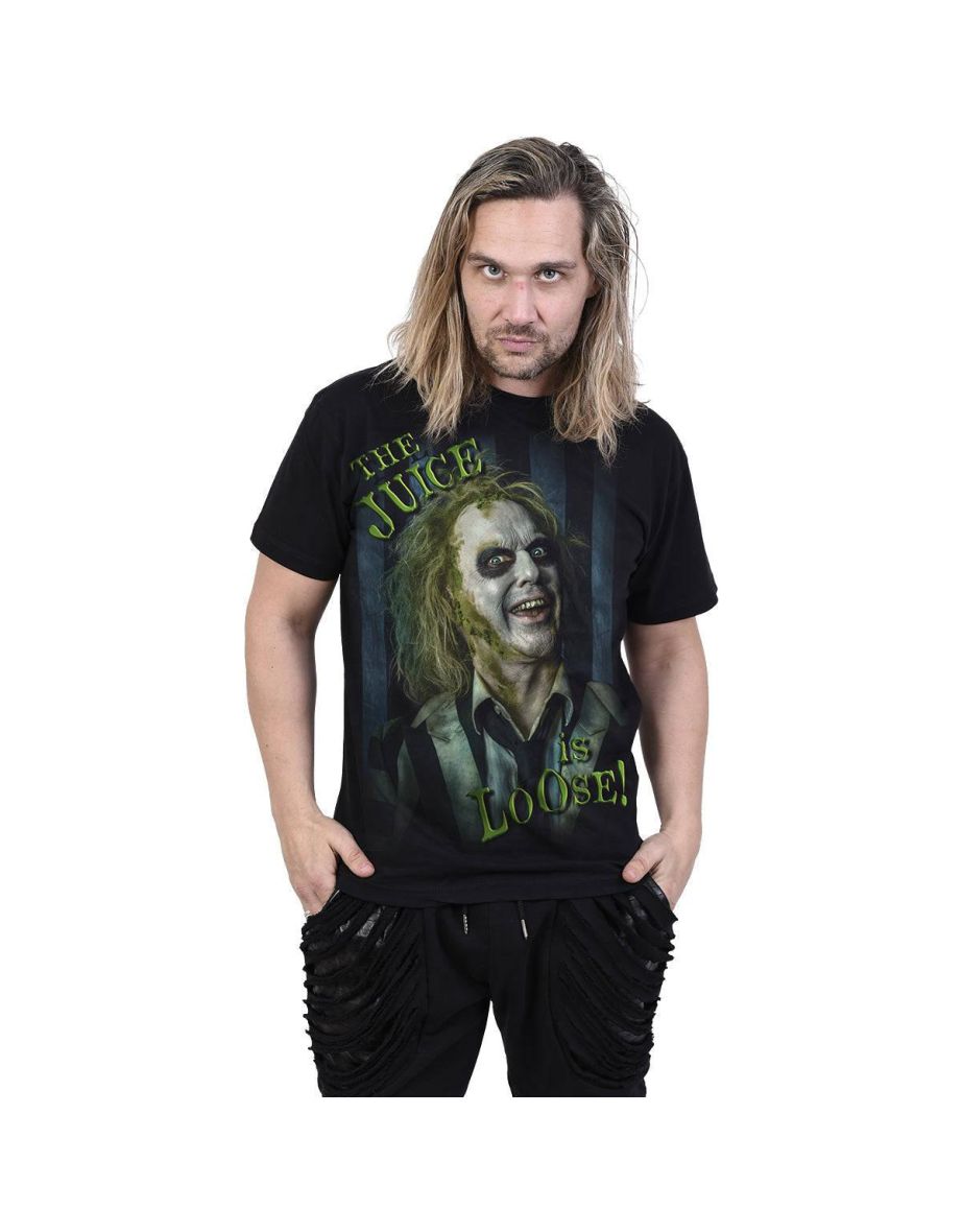 Beetlejuice Beetlejuice Unisex Adult Juice Is Loose T-Shirt - Black