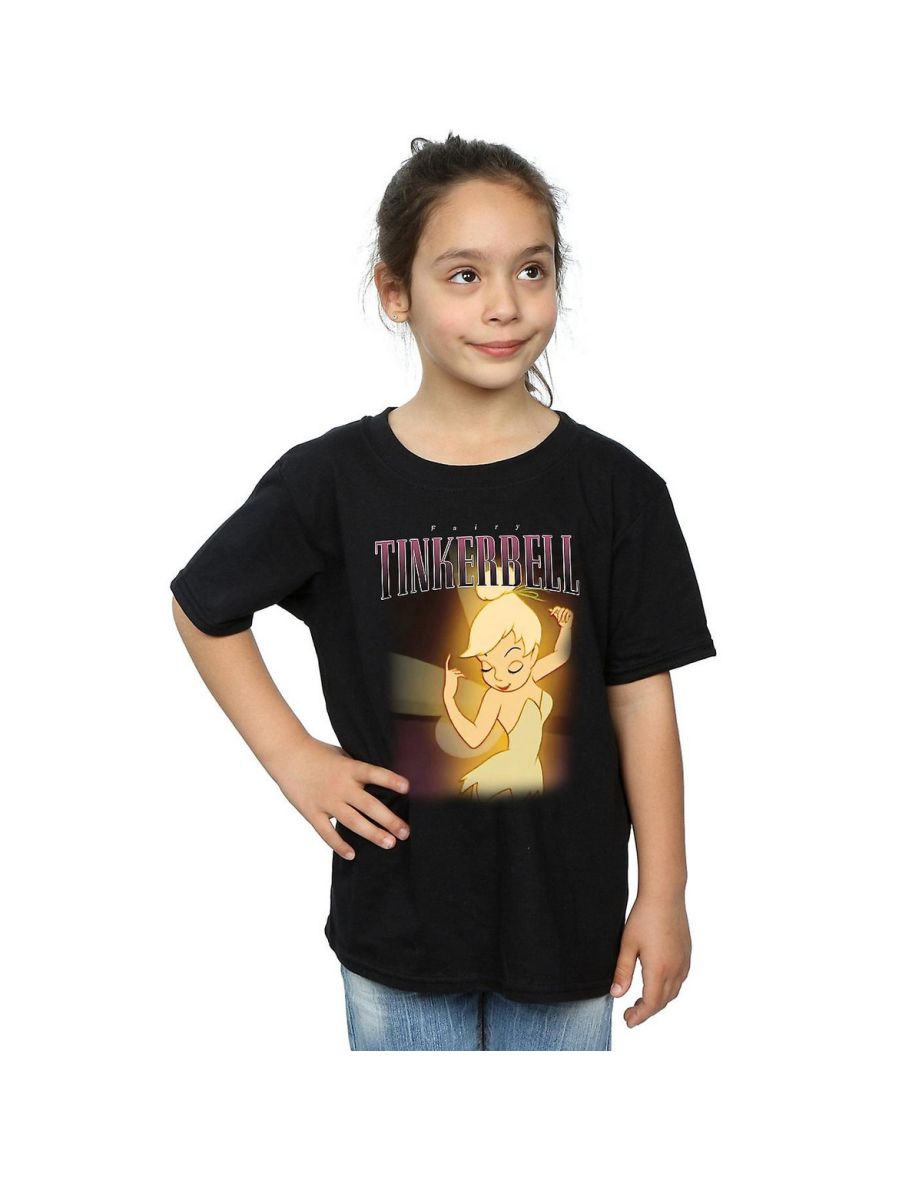 Tinkerbell Girls Montage Cotton T-Shirt - Black