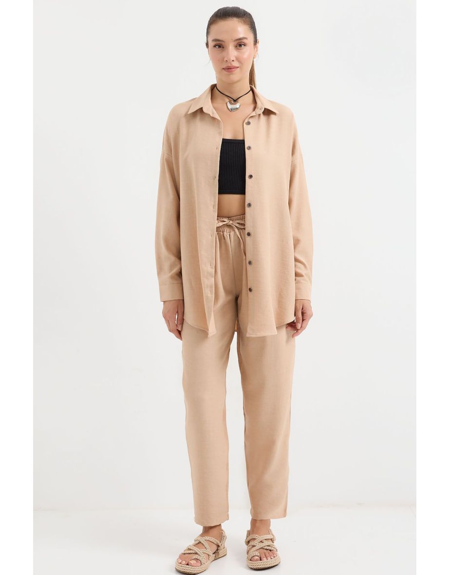 Linen Two Piece Set - Biscuit