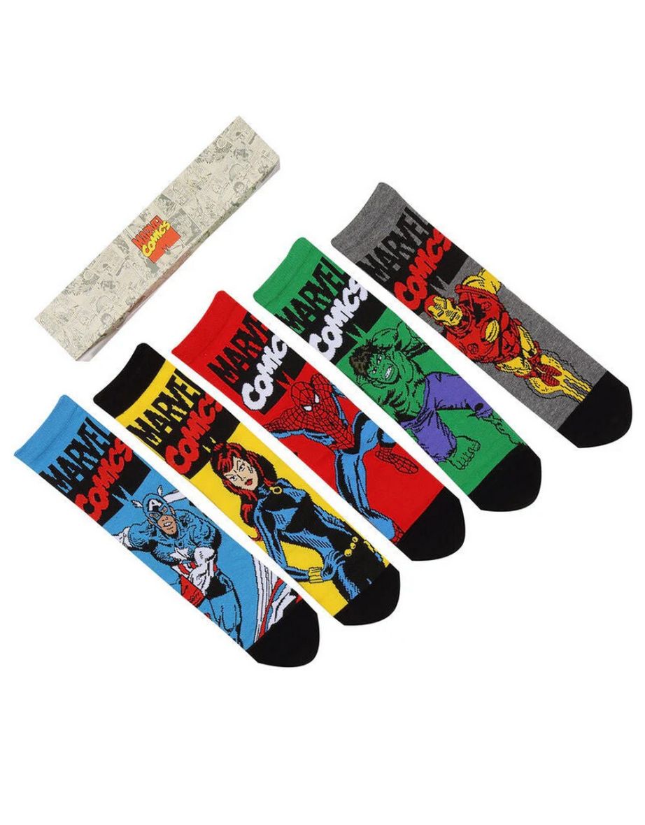 Marvel Comics Unisex Adult Socks (Pack of 5) - Multicoloured