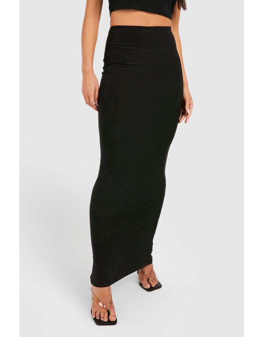 Petite Slinky Maxi Tube Skirt - black - 3