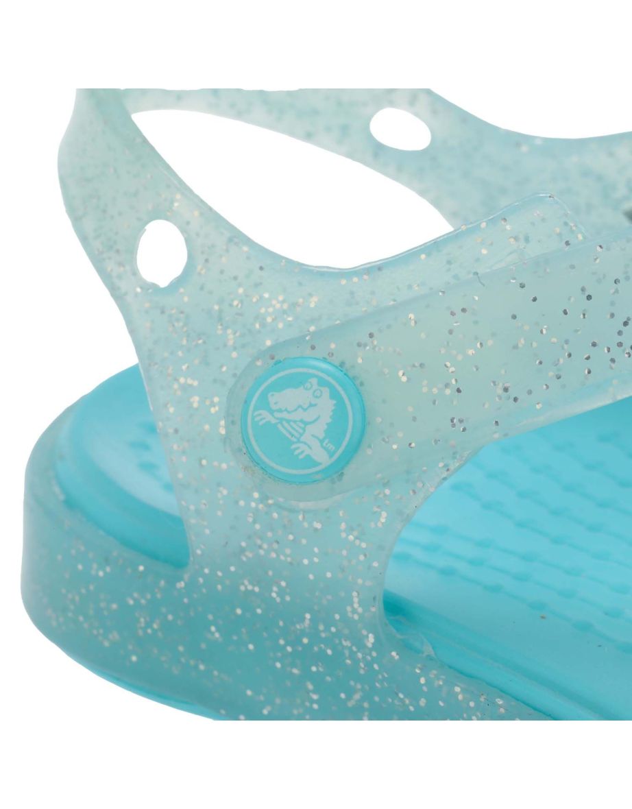 Girl's Crocs Kids Isabella Glitter Sandal in Turquoise - 5