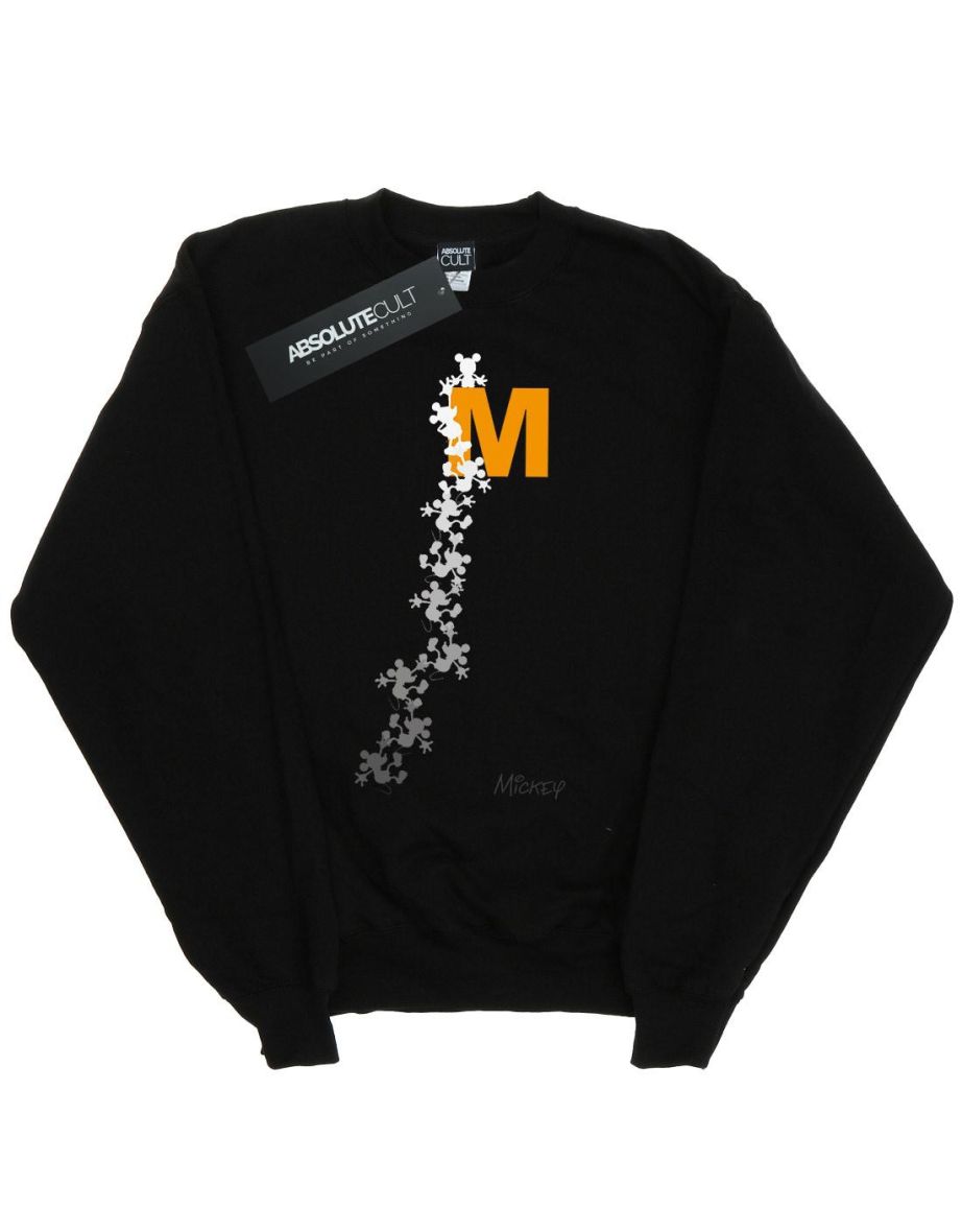 Disney Girls Mickey Mouse Climbing Silhouettes Sweatshirt - Black